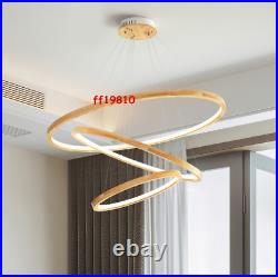 Nordic Wood Ring Chandelier Ceiling Led Living Room Dining Room Light Pendant