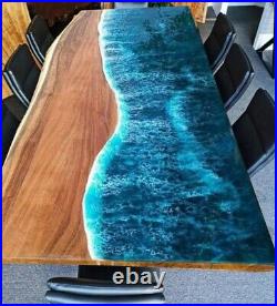 Ocean Waves Epoxy Table Top, Epoxy Dining & Center Table Top Decor Art Furniture