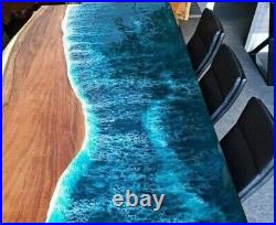 Ocean Waves Epoxy Table Top, Epoxy Dining & Center Table Top Decor Art Furniture