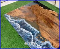 OceanWave EpoxyResin Sofa Coffee & Dining Table Acacia Wooden Handmade Furniture