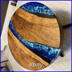Round Ocean Table / Epoxy Coffee Table /Kitchen table / Acacia Wooden Table