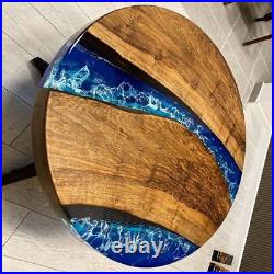 Round Ocean Table / Epoxy Coffee Table /Kitchen table / Acacia Wooden Table