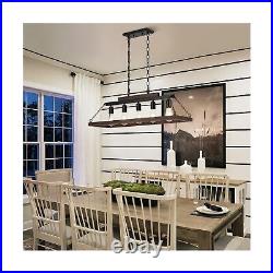 Rustic Kitchen Island/Dining Room Light Fixture Farmhouse Rectangle Wood Line