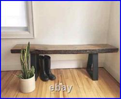 Rustic Live Edge Wood Bench, Entryway Bench, Plant Stand, Console Table