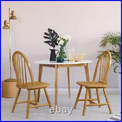 Set of 4 Vintage Windsor Dining Side Chair Wood Spindleback Kitchen Room Natural
