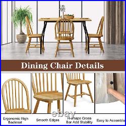 Set of 4 Vintage Windsor Dining Side Chair Wood Spindleback Kitchen Room Natural