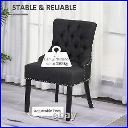 Swoop Air Dining Chair with Nailhead Trim and Ring Back Linen Fabric Wood Legs