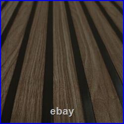 Vinyl Oak Brown Slat wooden planks Look faux Wood textured modern wallpaper 3D