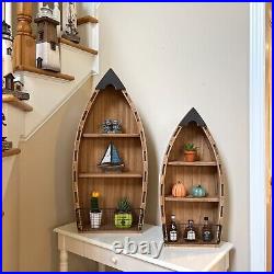 Wood Boat Shelf Wall Decor, Decorative Standing Boat Shelves Tabletop Home Decor