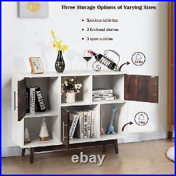 Wood Display Storage Cabinet Console Table TV Stand Multipurpose with Door & Shelf