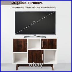 Wood Display Storage Cabinet Console Table TV Stand Multipurpose with Door & Shelf