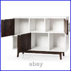 Wood Display Storage Cabinet Console Table TV Stand Multipurpose with Door & Shelf