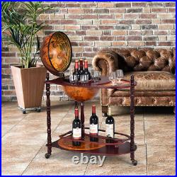 Wood Globe Wine Bar Stand 34 H 16th Century Italian Rack Liquor Bottle Shelf