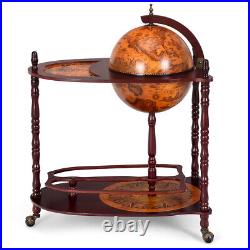 Wood Globe Wine Bar Stand 34 H 16th Century Italian Rack Liquor Bottle Shelf