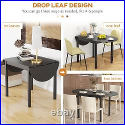 Wood Kitchen Table, Drop Leaf Tables for Small Spaces, Folding Dining Table